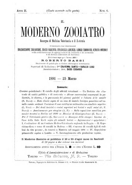 Il moderno zooiatro rassegna di medicina veterinaria e di zootecnia