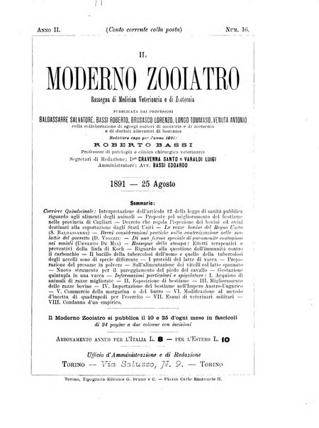 Il moderno zooiatro rassegna di medicina veterinaria e di zootecnia