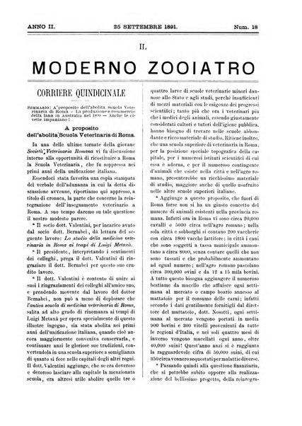 Il moderno zooiatro rassegna di medicina veterinaria e di zootecnia