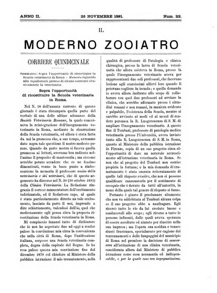 Il moderno zooiatro rassegna di medicina veterinaria e di zootecnia