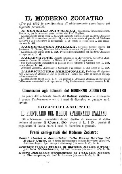 Il moderno zooiatro rassegna di medicina veterinaria e di zootecnia