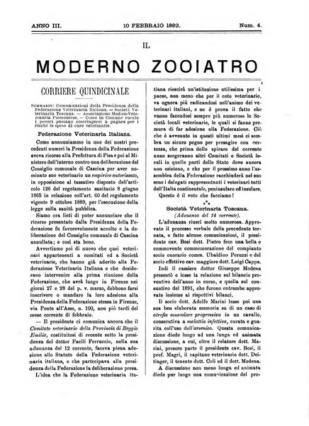 Il moderno zooiatro rassegna di medicina veterinaria e di zootecnia