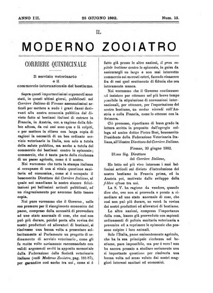 Il moderno zooiatro rassegna di medicina veterinaria e di zootecnia