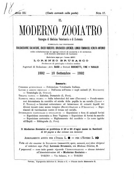 Il moderno zooiatro rassegna di medicina veterinaria e di zootecnia