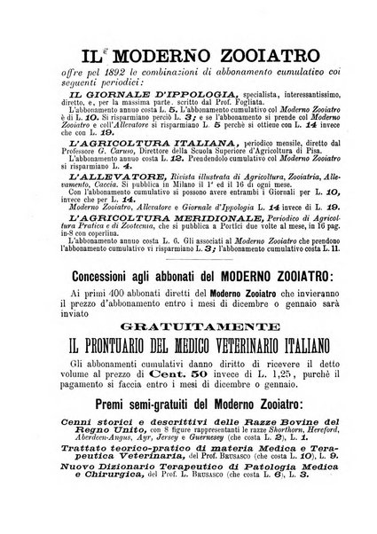 Il moderno zooiatro rassegna di medicina veterinaria e di zootecnia