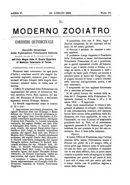 Il moderno zooiatro rassegna di medicina veterinaria e di zootecnia