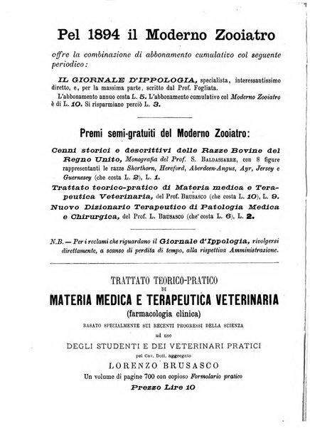 Il moderno zooiatro rassegna di medicina veterinaria e di zootecnia