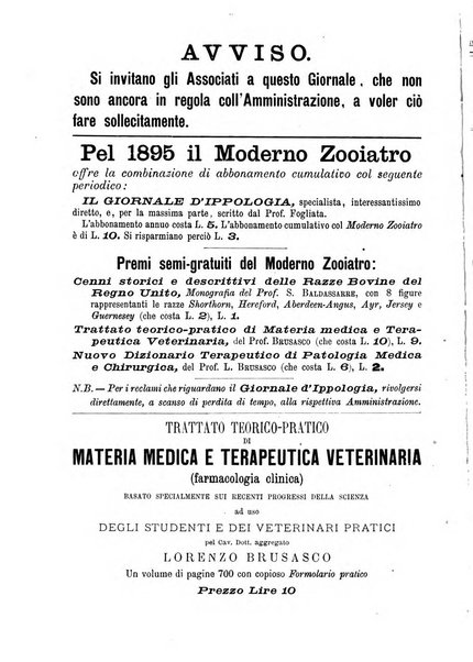 Il moderno zooiatro rassegna di medicina veterinaria e di zootecnia