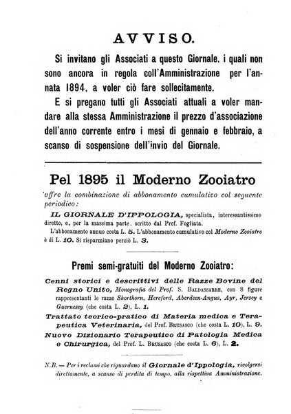 Il moderno zooiatro rassegna di medicina veterinaria e di zootecnia