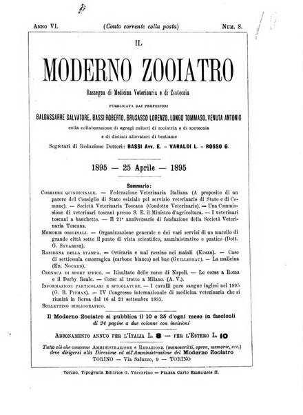 Il moderno zooiatro rassegna di medicina veterinaria e di zootecnia