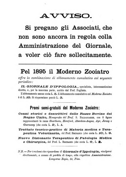 Il moderno zooiatro rassegna di medicina veterinaria e di zootecnia