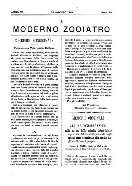 Il moderno zooiatro rassegna di medicina veterinaria e di zootecnia