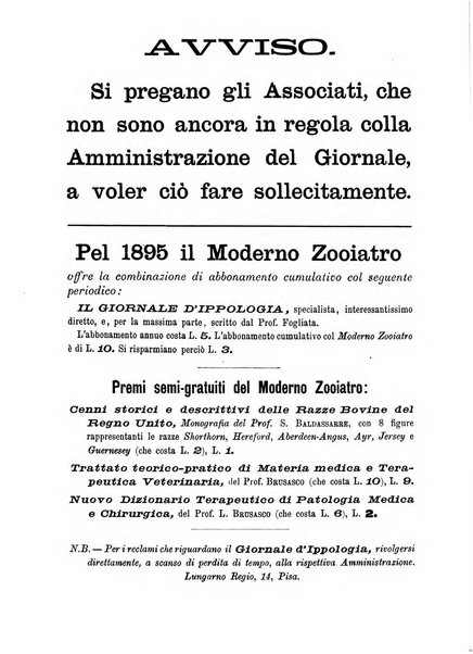 Il moderno zooiatro rassegna di medicina veterinaria e di zootecnia