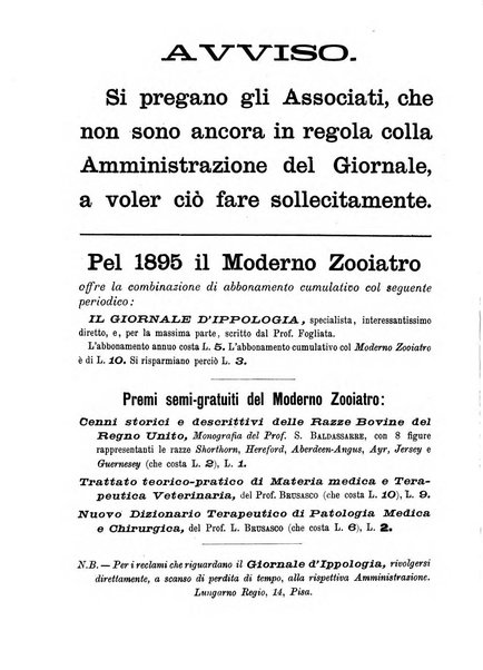 Il moderno zooiatro rassegna di medicina veterinaria e di zootecnia