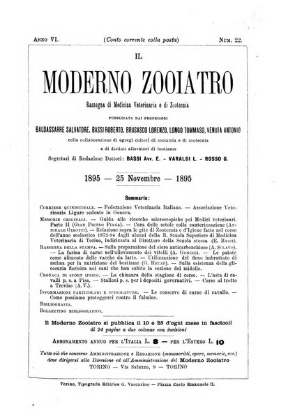 Il moderno zooiatro rassegna di medicina veterinaria e di zootecnia