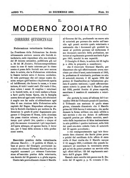 Il moderno zooiatro rassegna di medicina veterinaria e di zootecnia