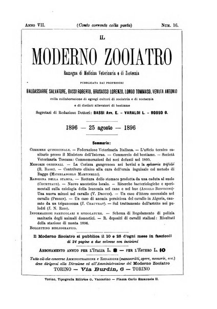 Il moderno zooiatro rassegna di medicina veterinaria e di zootecnia