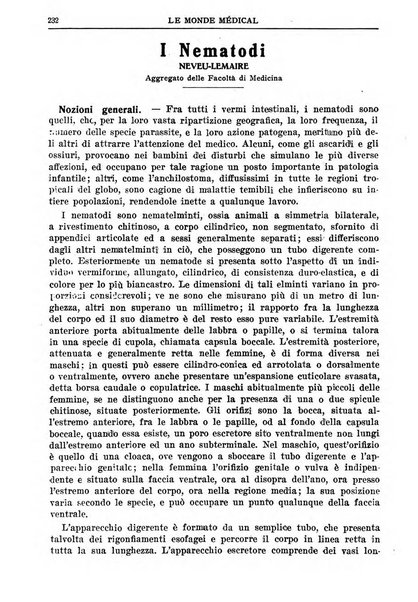 Le monde médical rivista internazionale di medicina e terapia