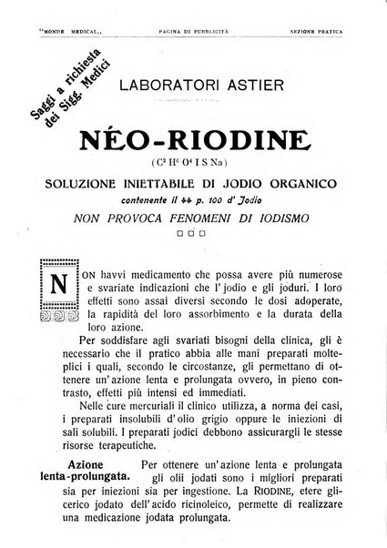 Le monde médical rivista internazionale di medicina e terapia