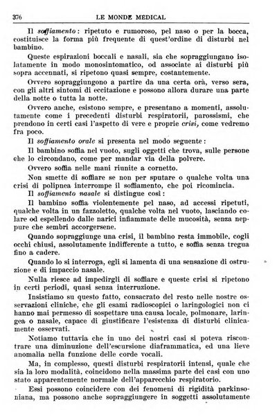 Le monde médical rivista internazionale di medicina e terapia