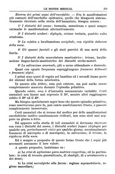 Le monde médical rivista internazionale di medicina e terapia