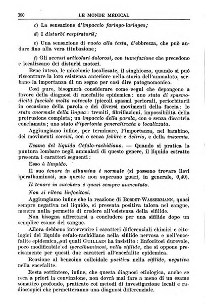 Le monde médical rivista internazionale di medicina e terapia