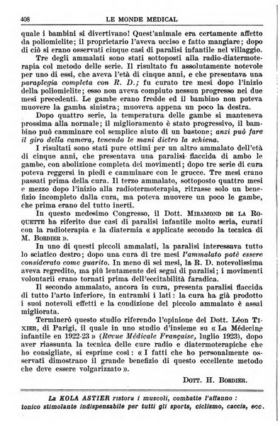 Le monde médical rivista internazionale di medicina e terapia