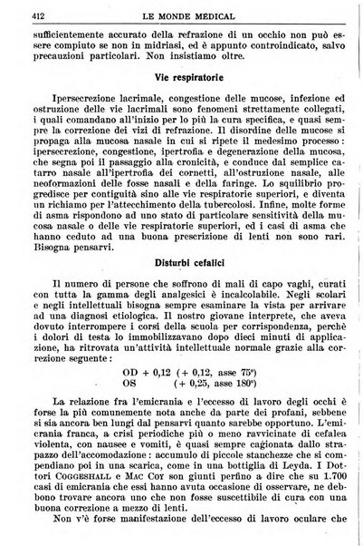 Le monde médical rivista internazionale di medicina e terapia