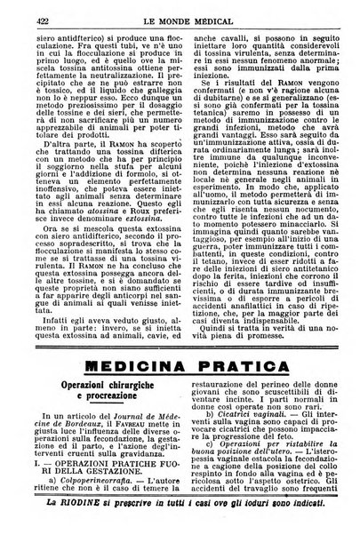 Le monde médical rivista internazionale di medicina e terapia