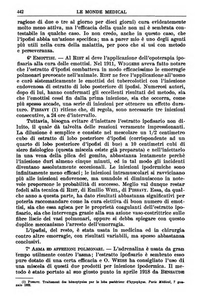 Le monde médical rivista internazionale di medicina e terapia