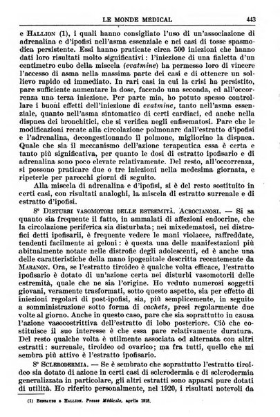 Le monde médical rivista internazionale di medicina e terapia