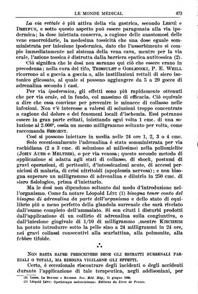 Le monde médical rivista internazionale di medicina e terapia