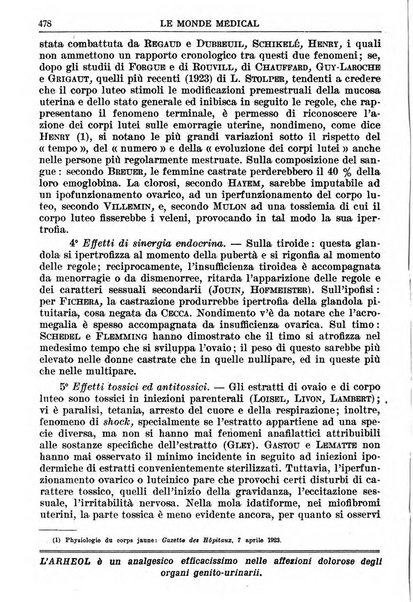 Le monde médical rivista internazionale di medicina e terapia