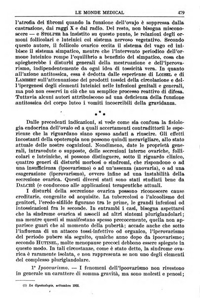 Le monde médical rivista internazionale di medicina e terapia