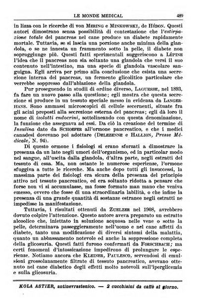 Le monde médical rivista internazionale di medicina e terapia