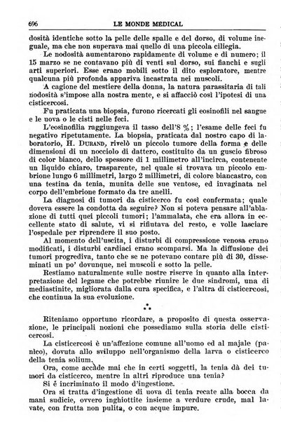 Le monde médical rivista internazionale di medicina e terapia