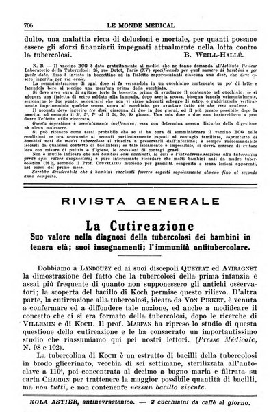 Le monde médical rivista internazionale di medicina e terapia