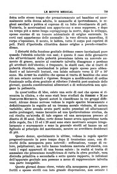 Le monde médical rivista internazionale di medicina e terapia