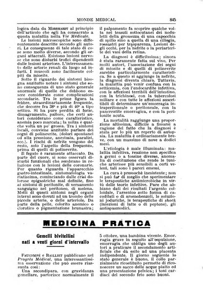 Le monde médical rivista internazionale di medicina e terapia