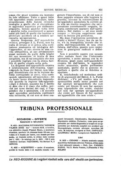 Le monde médical rivista internazionale di medicina e terapia