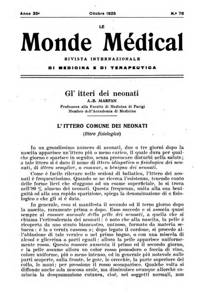 Le monde médical rivista internazionale di medicina e terapia