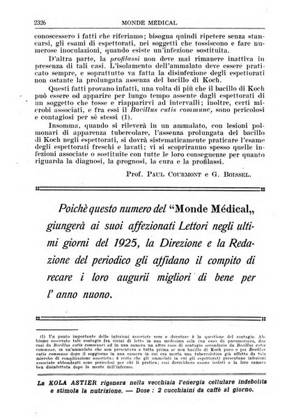 Le monde médical rivista internazionale di medicina e terapia