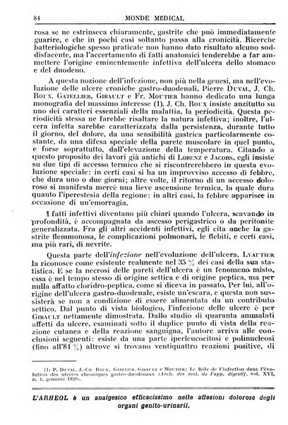 Le monde médical rivista internazionale di medicina e terapia