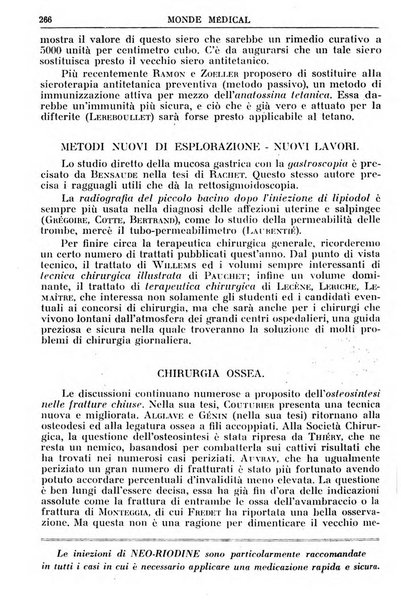 Le monde médical rivista internazionale di medicina e terapia