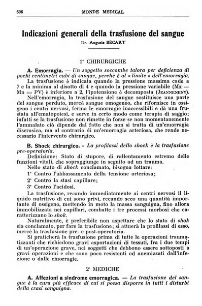 Le monde médical rivista internazionale di medicina e terapia