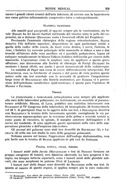 Le monde médical rivista internazionale di medicina e terapia