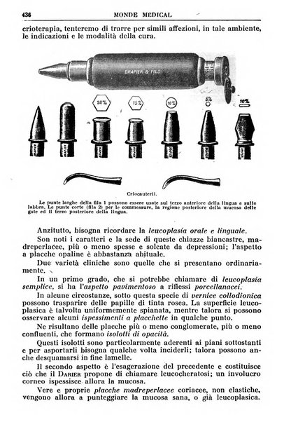 Le monde médical rivista internazionale di medicina e terapia