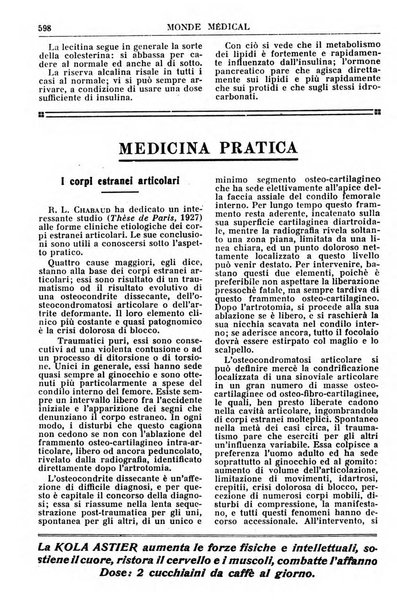 Le monde médical rivista internazionale di medicina e terapia