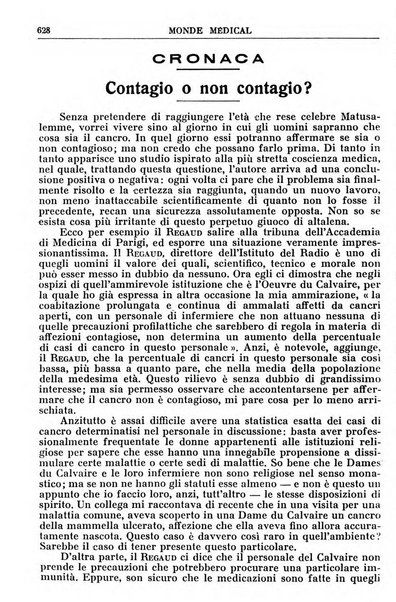 Le monde médical rivista internazionale di medicina e terapia