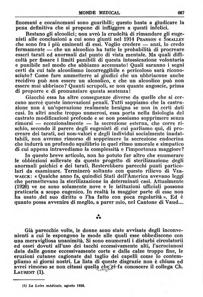 Le monde médical rivista internazionale di medicina e terapia